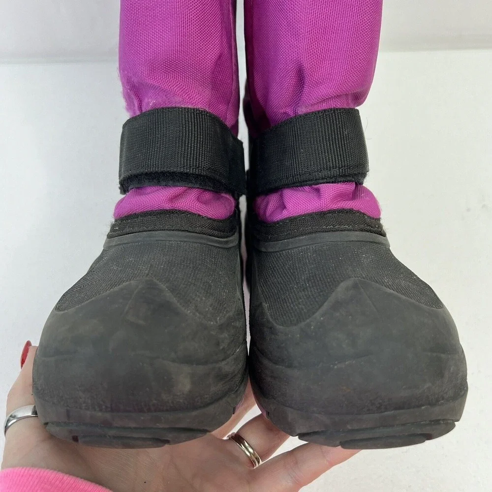 Kamik Size 4 Kids Snow Boots Pink Magenta Black Waterproof Winter Outdoor
